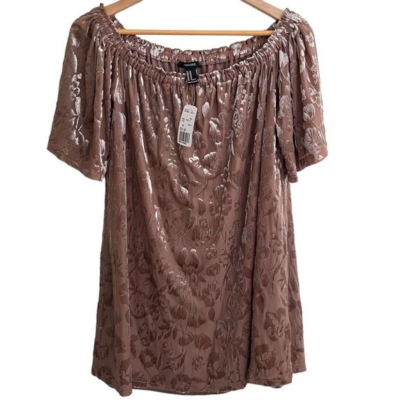 Taupe Velvet Floral Accents size medium Forever 21 New!🏷 - Picture 3 of 16